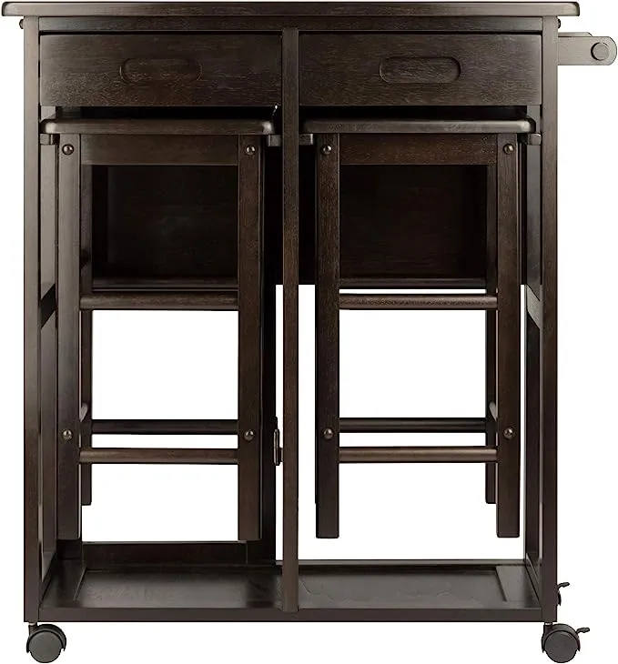 Winsome Suzanne 3-PC Set Space Saver Kitchen, Coffee Finish