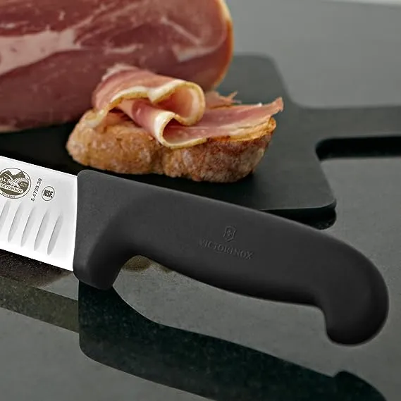 Victorinox Fibrox Pro 12-Inch Slicing Knife with Granton Edge and Black Handle