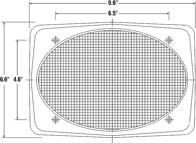 Magnadyne 6x9" Speaker Grill Black Wire Mesh