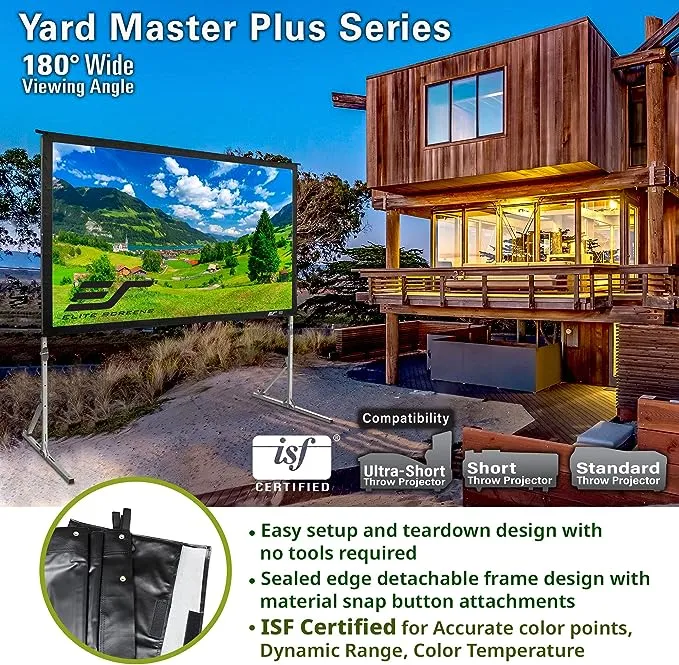 Elite Screens OMS100H2PLUS 100" Yard Master Plus Series Projection Screen