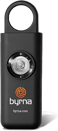 Byrna Banshee Personal Safety Alarm - 130 dB Loud Military Grade Self Defense Emergency Keychain Siren Device with LED Strobe Alert Light for Women, Men, Children, Elderly, Hikers and Runners (Black)