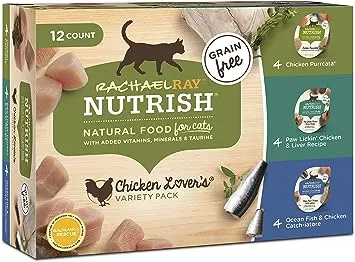 Rachael Ray Nutrish Natural Wet Cat Food, Ocean Fish-A-Licious Recipe, 2.8 Ounce Cup (Pack of 12), Grain Free