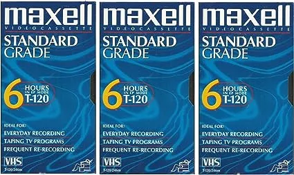 Maxell T-120/246m STD Standard Grade Videocassette VHS Blank Tape SEALED VCR