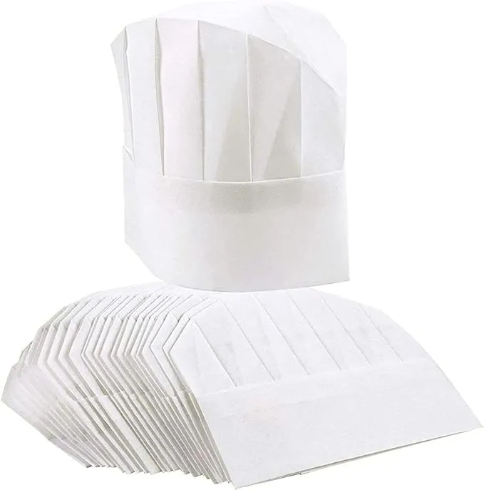 Juvale 24 Pack Paper Chef Hats Adjustable for Kids and Adults (20-22 in, White)