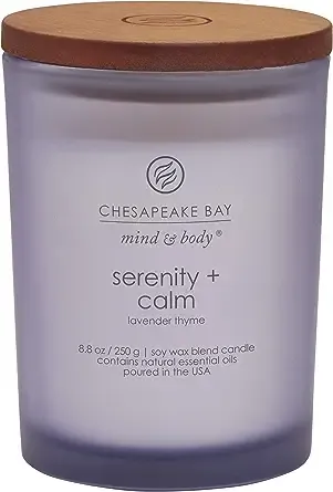 Chesapeake Bay Candle Mind & Body Serenity + Calm Medium Jar Candle In Purple