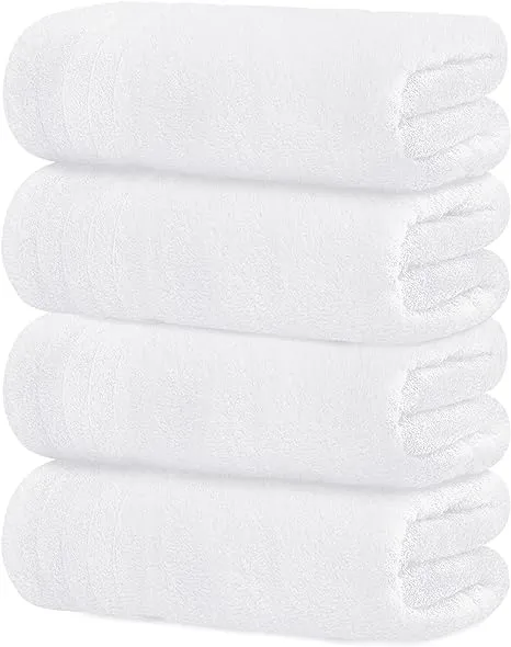 Pacote de 4 toalhas de banho extragrandes Tens Towels 30 x 60 polegadas, 100% algodão, maiores e mais leves, mais rápidos de secar, mais leves, supermacios e absorventes, toalhas de banheiro perfeitas