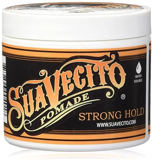 Suavecito Pomade Firme (Strong) Hold 4 oz, 1 Pack - Strong Hold Hair Pomade For Men - Medium Shine Water Based Wax Like Flake Free Hair Gel - Easy To Wash Out - All Day Hold For All Hair Styles