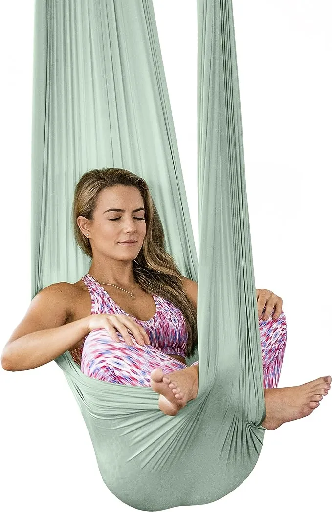 HEALTHYMODELLIFE PINC Active Silk Aerial Yoga Swing & Hammock Kit for Improved Yoga Inversions, Flexibility & Core Strength