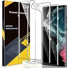 EGV [3 Pack] Screen Protector for Samsung Galaxy S22 Ultra 5G, 3D Curved Full ...