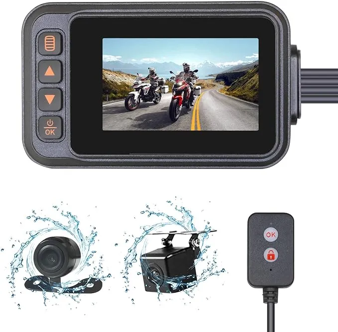 OBEST Motorcycle Dash Cam, Sport Driving Recorder Dashcam with 3" LCD Screen Night Vision (Waterproof)