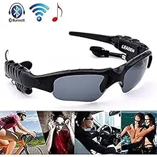 LEADEN Wireless Bluetooth MP3 Polarized Lenses Music Sunglasses V4.1 Stereo Handfree Headphone for iPhone Samsung Most Smartphone or PC (Black)