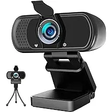 Hrayzan Webcam 1080p, Webcam with Microphone, USB Web Camera 110°Wide View, Plug and Play Computer Camera, Laptop Desktop Webcam for Conferencing Recording,Webcam Tripod and Privacy Cover Include