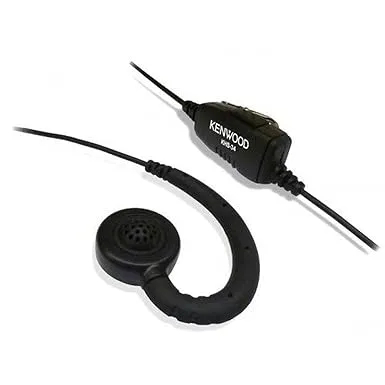 Kenwood KHS-34 C-Ring Earbud Hanger with PTT and Clip Microphone (Single Pin) for PTK-23K ProTalk Lite