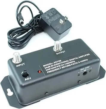 MyCableMart Antenna Signal Amplifier (24dB) 54Mhz-1000Mhz, Powered