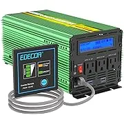 Edecoa 2000w Power Inverter 12v Dc to 110v 120v Ac 2000 Watts with Remote Control Lcd Display Usb 3 Outlets for Cars