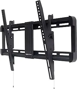 Amazon Basics Tilt TV Wall Mount with Horizontal Post Installation Leveling for 32-Inch to 86-Inch TVs, Black