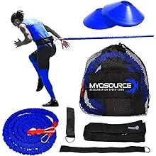 Acceleration Speed Cord Bungee Multi-Sport Resistance Training Kit - Improve Strength, Power, Agility, Vertical Jumping, Sprint Speed – 3 Waist Belt Sizes (S, M, L) Available - Kinetic Bands