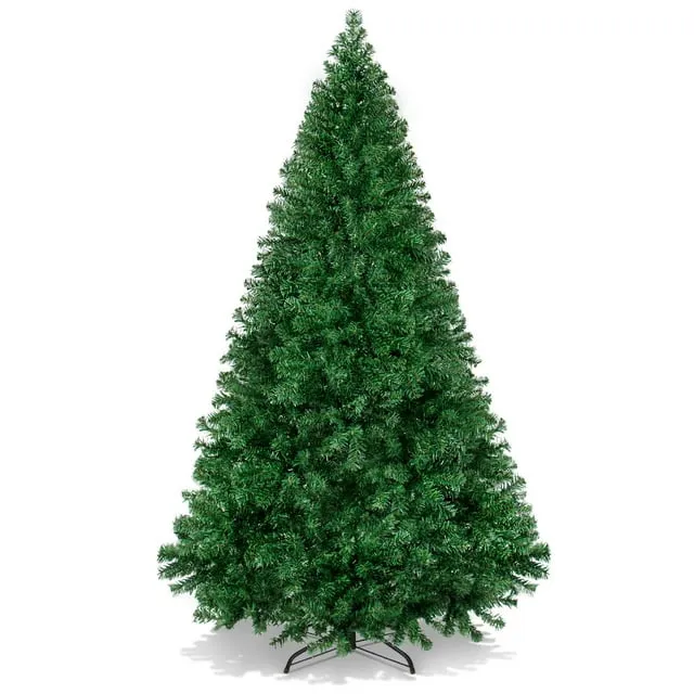 Veeboto 6ft Premium Hinged Artificial Holiday Christmas Tree, PVC Material Full Tree for Home, Party Decoration, Easy Assembly, w/ 1,477 PVC Branch Tips, Metal Hinges & Foldable Base, Green