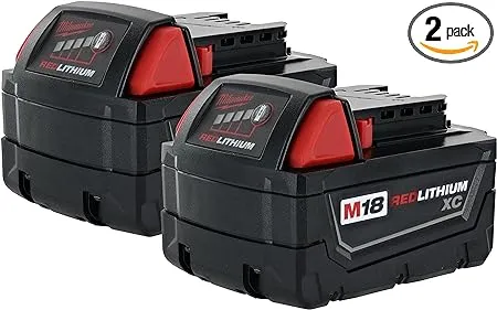 Milwaukee 48-11-1828 M18 XC RED LITHIUM 18-Volt Lithium-ion Cordless Tool Battery (2 pack)