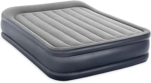 Intex Dura Beam Deluxe Pillow Raised Airbed Mattress with Built In Pump, Queen