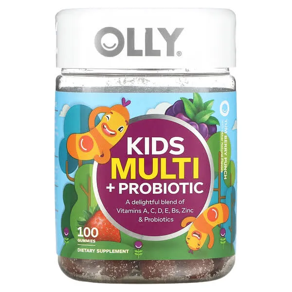 Olly Kids Multi-Vitamin and Probiotic Gummy Supplements Yum Berry Punch 70 Count