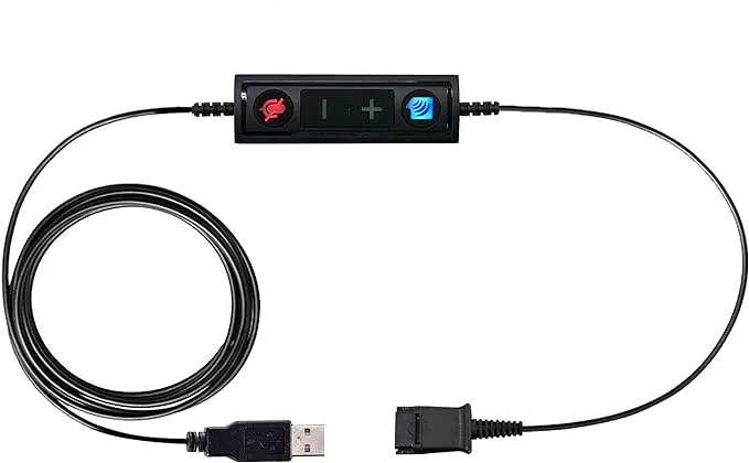 USB Adapter Cable with Volume Control and Mute Functionality (Compatible with Any ...