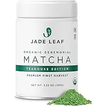 Jade Leaf Organic Ceremonial Grade Matcha Green Tea Powder - Teahouse Edition Premium First Harvest - Authentic Japanese Origin (3.53 Ounce Tin)