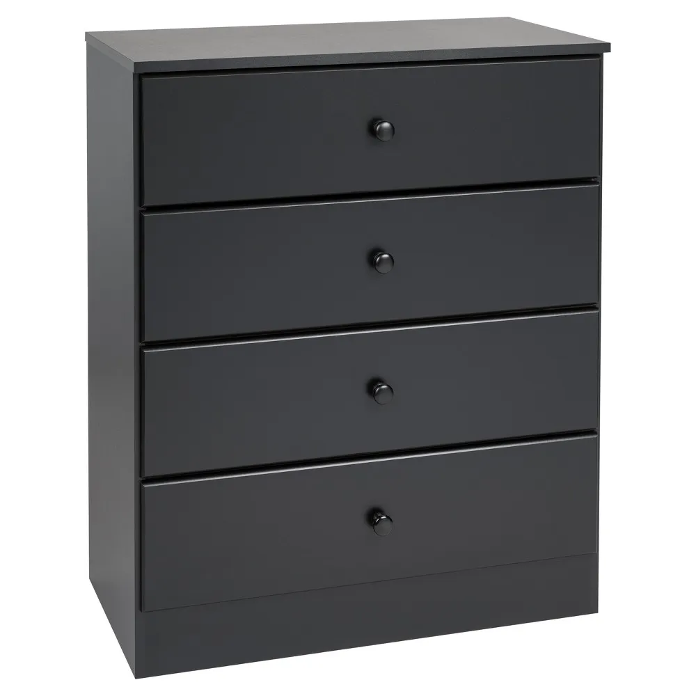 Astrid 4-Drawer Black Chest