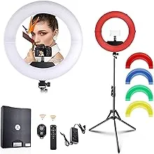 Ring Light Kit and Photography Video Lighting 18 in Outer 55W6700k and 4 Color