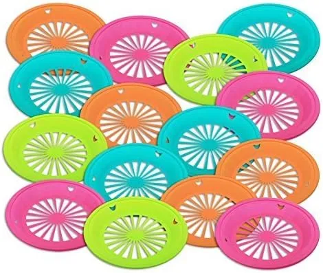 Set of 12 10.5" Reusable Plastic Paper Plate Holders in Bright Colors (Set of 4; 12 Pack)