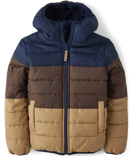 The Children's Place Boys Colorblock Puffer Jacket