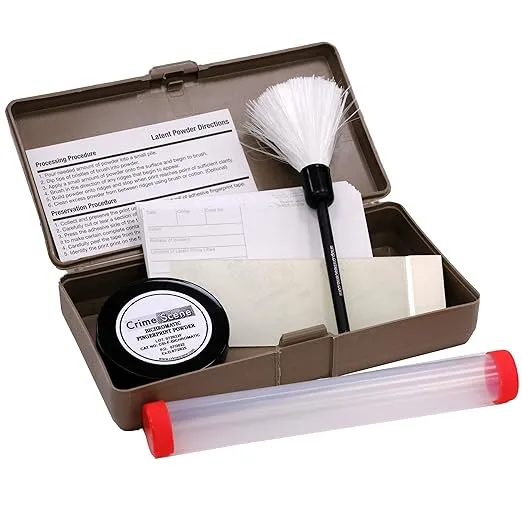 Basic Latent Fingerprint Kit, Bichromatic powder - brush - tape - cards