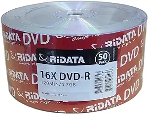 RiDATA 4.7 GB 16X DVD-R 100 Packs Shrink Wrap Model DRD-4716-RD100ECOW