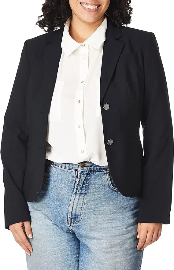 Calvin Klein Women's Two Button Blazer - Navy - Size 12