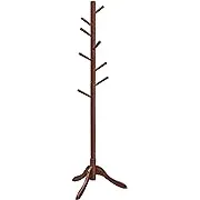 VASAGLE 8 Hooks Coat Stand Dark Walnut / Retro