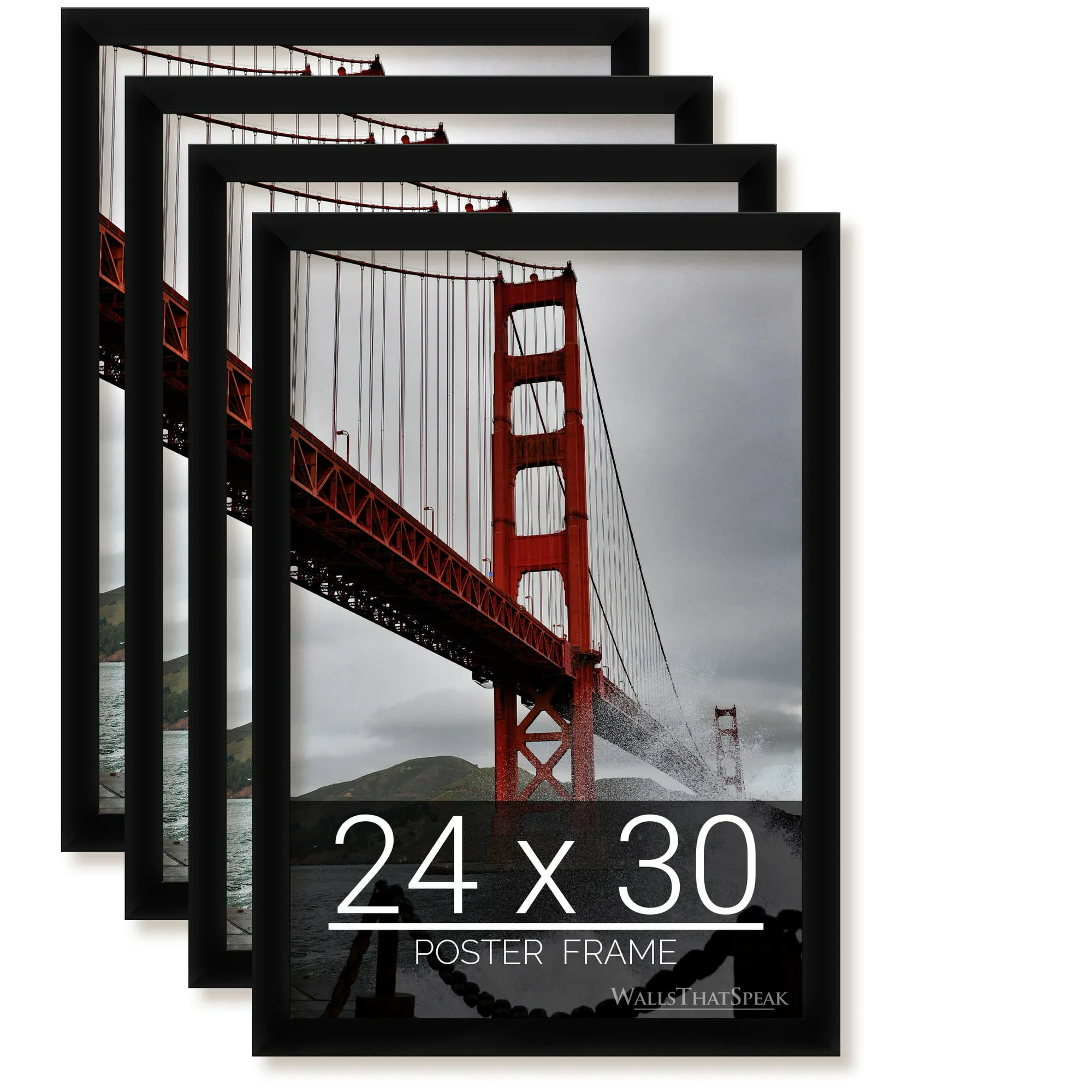 WallsThatSpeak 24x30 Black Picture Frame for Puzzles Posters Photos or Artwork ...