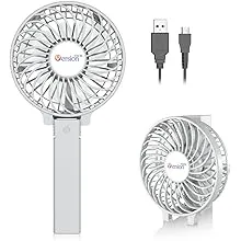 VersionTECH. Mini Portable Fan, USB Battery Operated Desk Fan, Small Personal Handheld Table Fan with USB Rechargeable Cooling Folding Electric Fan for Travel Office Room Household White