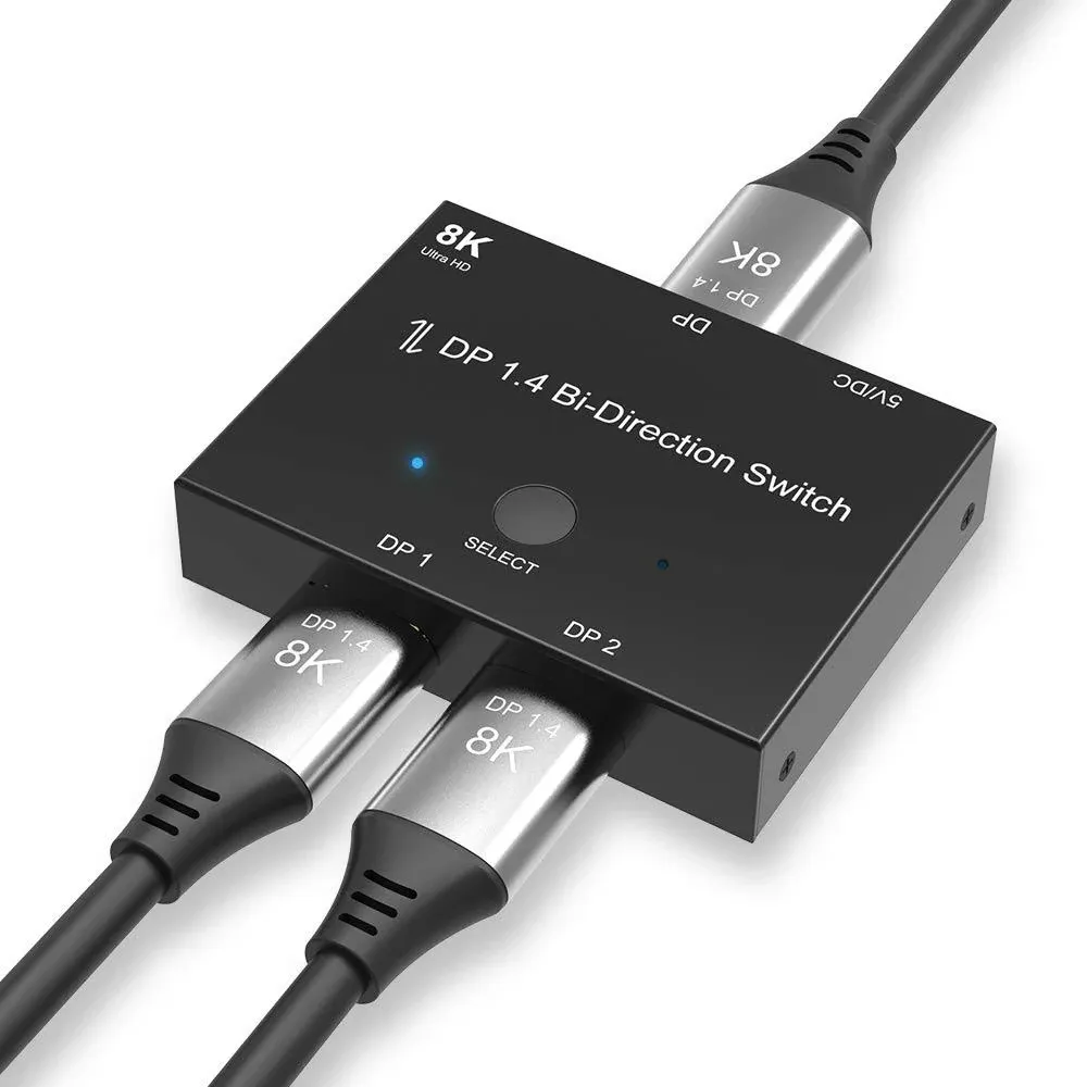 Displayport 8k Dp 1.4 Switch Bidirection 8k@30hz 4k@120hz Splitter Converter 