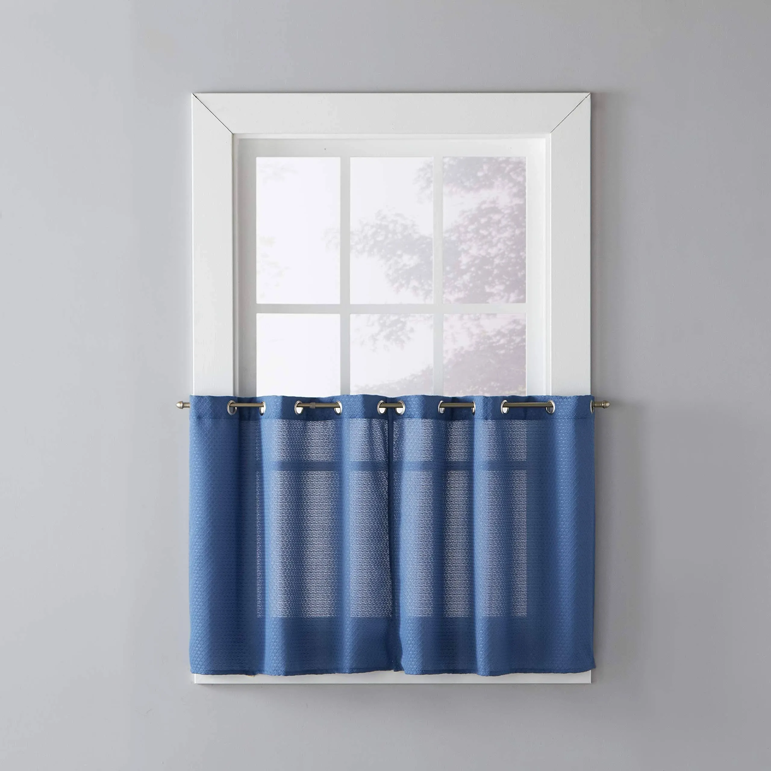 SKL Home Trio Curtain Tier Pair, 56 Inches x 24 Inches, Denim BlueSKL Home Trio Curtain Tier Pair, 56 Inches x 24 Inches, D…