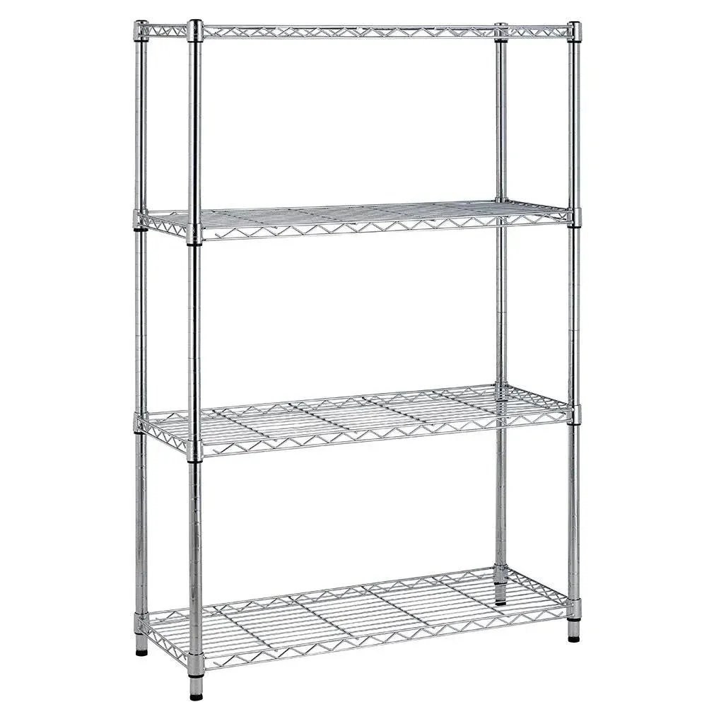 BestOffice Wire Shelving Unit Heavy Duty Height Adjustable NSF Certification Utility Rolling Steel Commercial Grade for Kitchen Bathroom