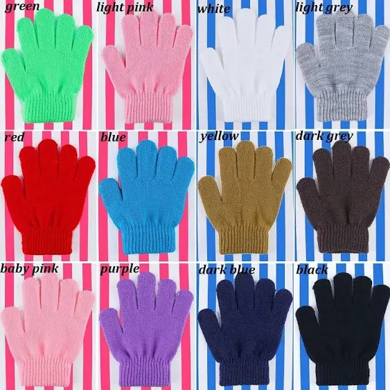  12 Pairs Kid&#039;s Winter Magic Gloves Children Stretchy Warm Magic Gloves B