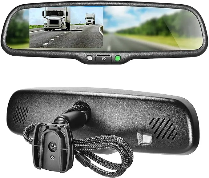 Master Tailgaters 10.5" OEM Rear View Mirror with 4.3" LCD Screen | Rearview Universal Fit Mount | Auto Adjusting Brightness LCD | Anti Glare | Full Original Mirror Replacement | Easy to Install