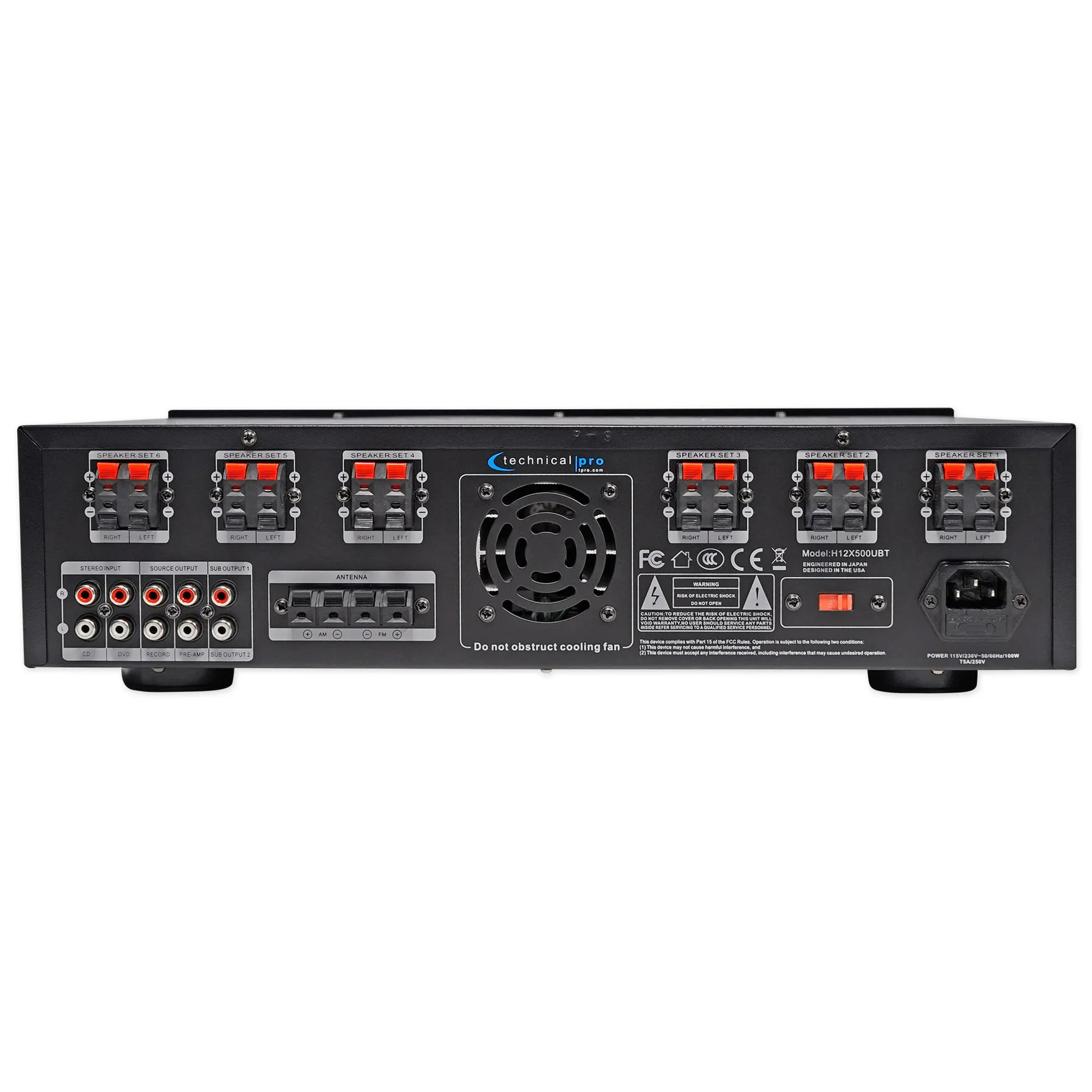 Technical Pro H12X500UBT Digital Hybrid Amplifier, Preamp & Tuner