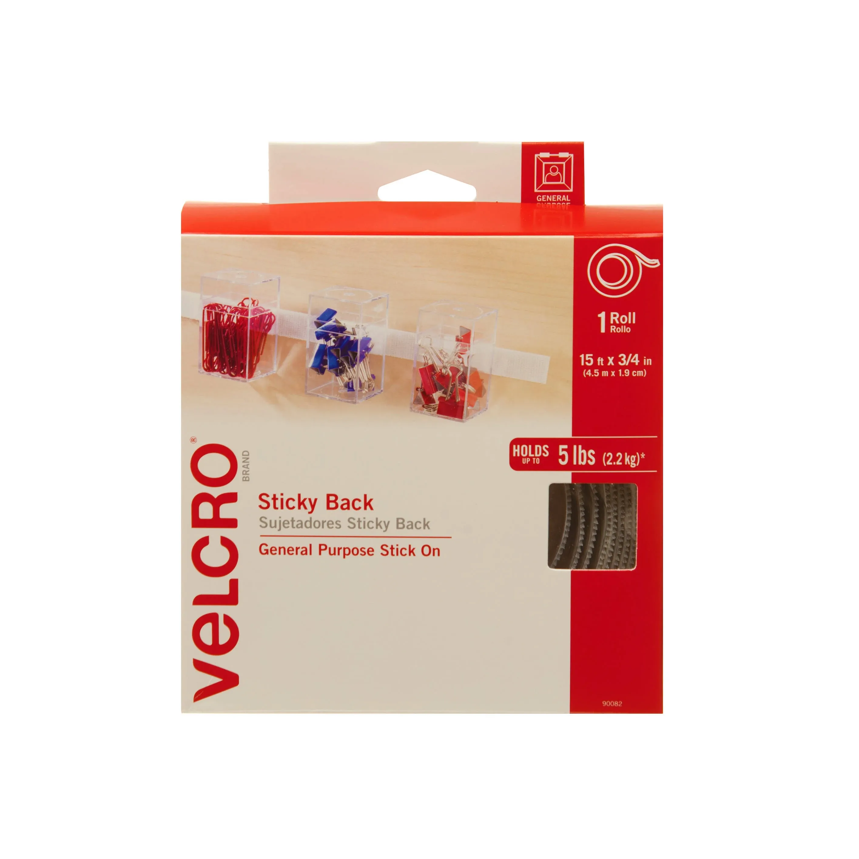 Velcro White Sticky Back 15 Feet x 3/4 inch Tape