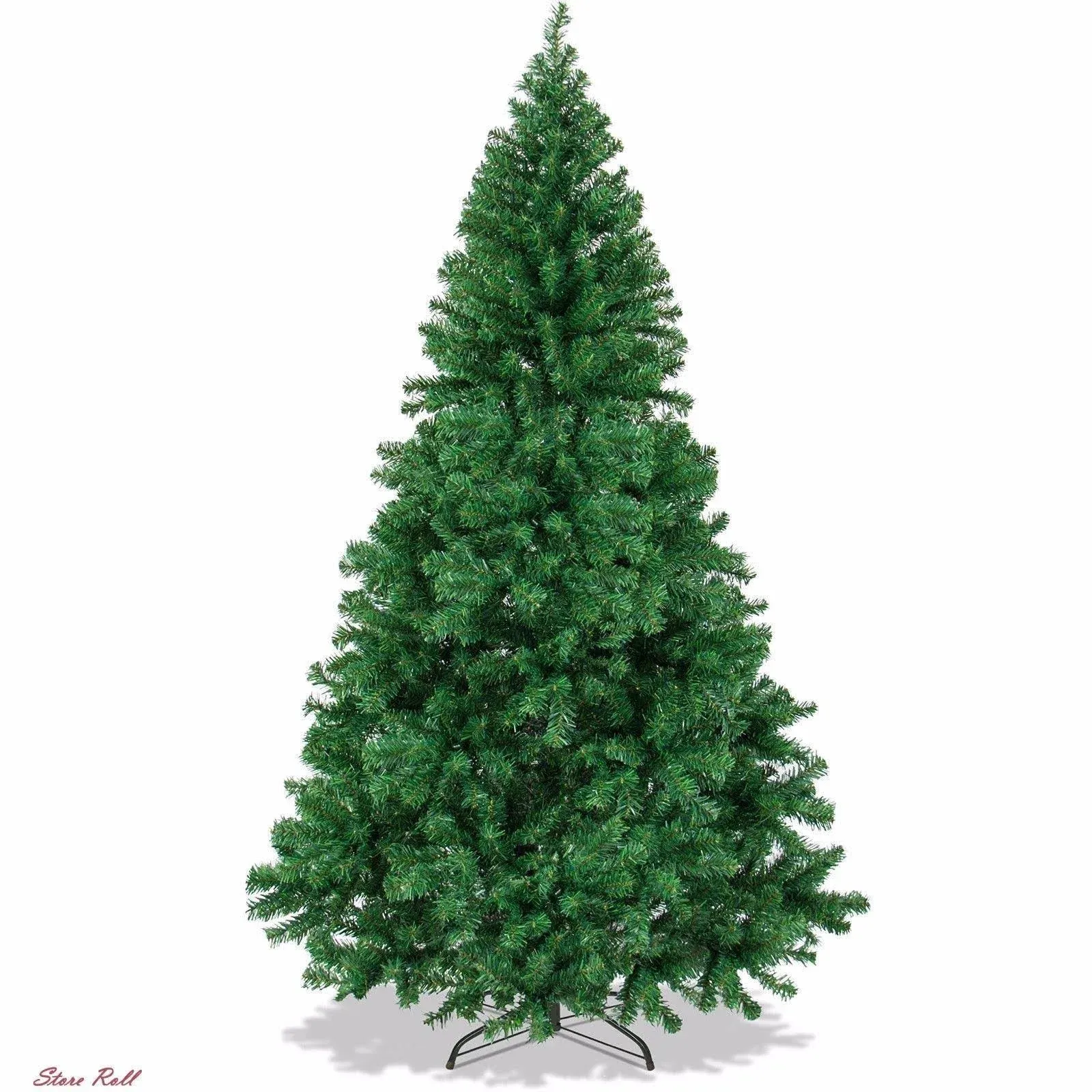 Funcid 6ft Premium Hinged Artificial Christmas Tree Full Tree with 1477 PVC Branch Tips, Foldable Metal Stand, Green