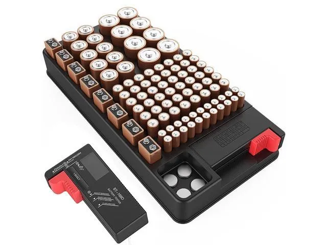 The Battery Storage Organizer Case and Battery Tester with No Lid, for Drawer Design, Holds 110 Batteries Various Sizes for AAA, AA, 9V, C, D and Button Battery