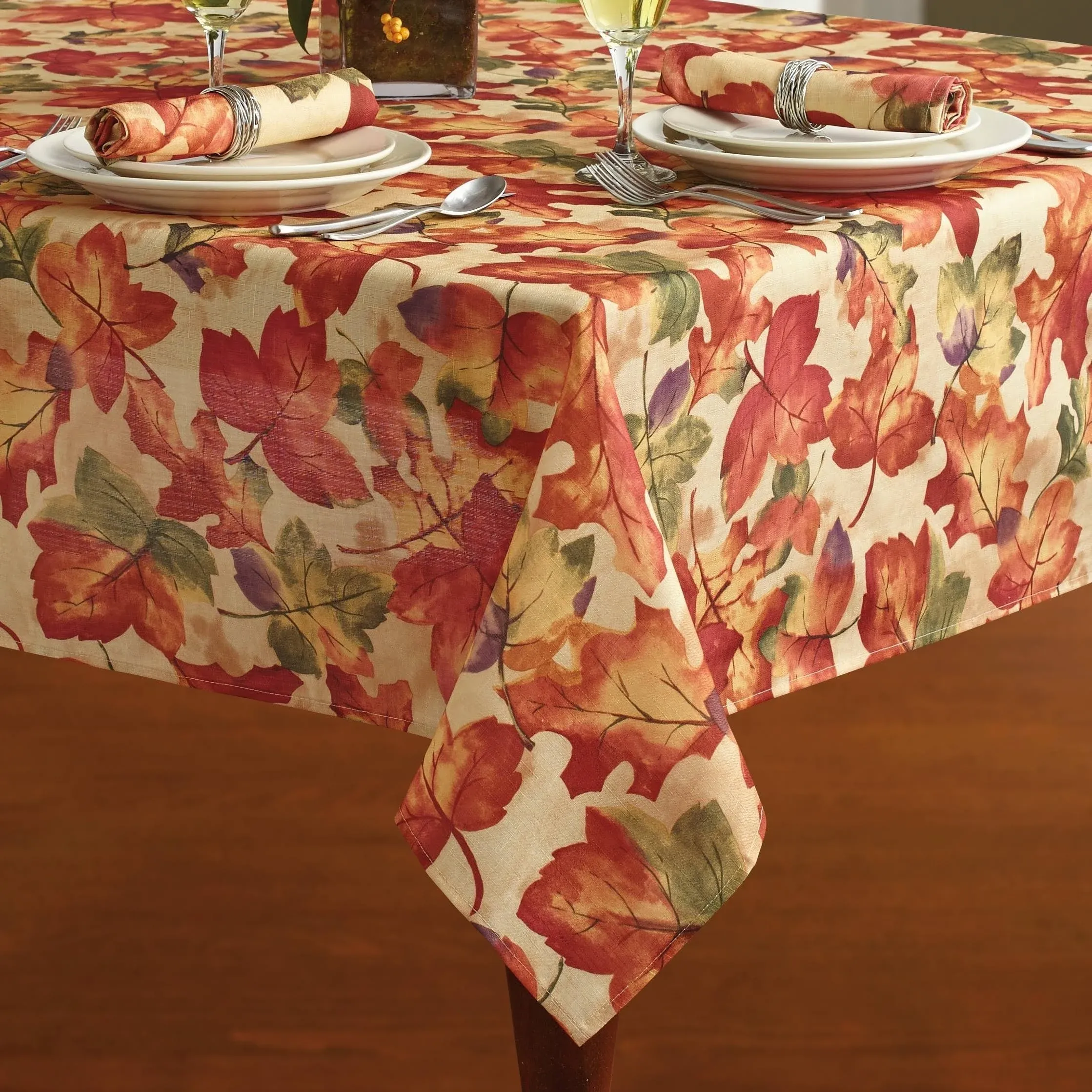 Elrene Home Fashions Harvest-Festival Fall Printed Tablecloth, 60" x 84", Oblong