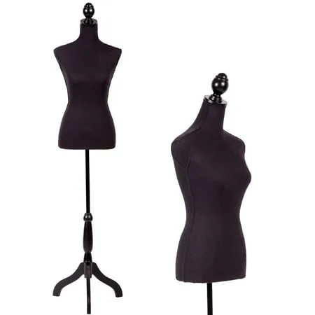 BestMassage Mannequin Dress Form Female Dress Model Torso Display Mannequin Body 60-67 inch Height Adjustable Tripod Stand (Black)