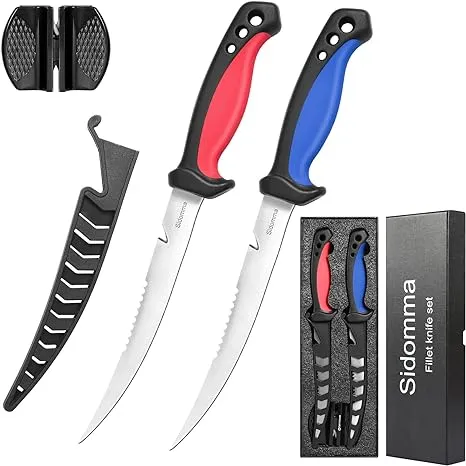 Sidomma 2 Pcs Fishing Fillet Knife Set