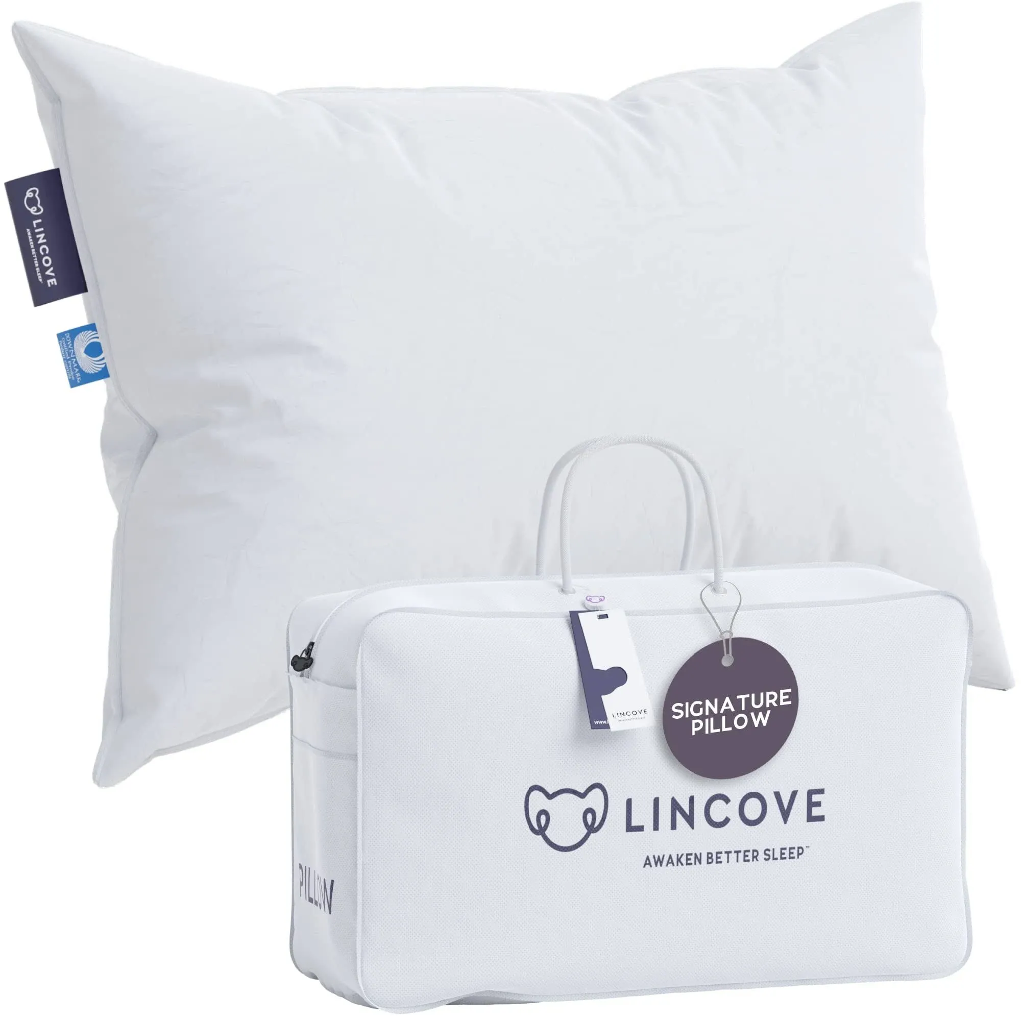 Lincove Signature Hutterite Canadian Down Pillow 800 fill power